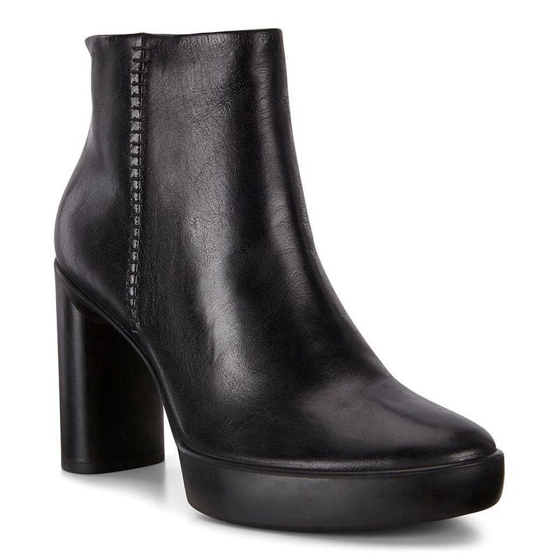 Women Boots Ecco Shape Sculpted Motion 75 - Heeled Booties Black - India OBRUFP319